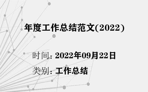 年度工作總結(jié)范文(2022)