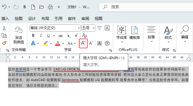 word怎么調(diào)整字體大��？word調(diào)整字體大小的方法第2步