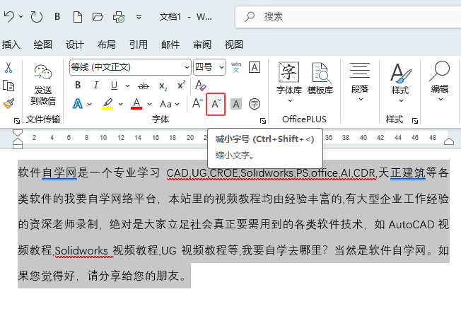 word怎么調(diào)整字體大小？word調(diào)整字體大小的方法第4步