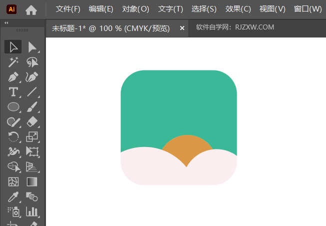 ai2022如何畫一個18度的溫度圖標(biāo)第7步
