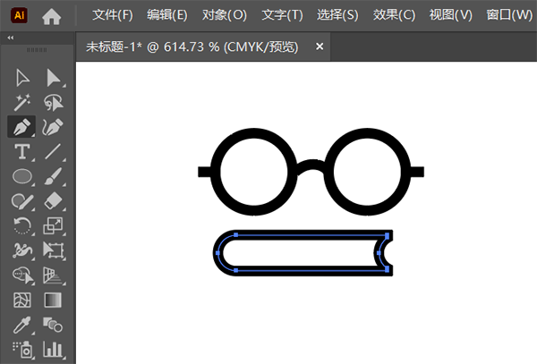 Illustrator怎么繪制書上放一個(gè)眼鏡第4步