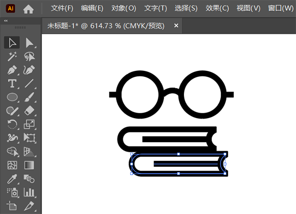 Illustrator怎么繪制書上放一個(gè)眼鏡第6步
