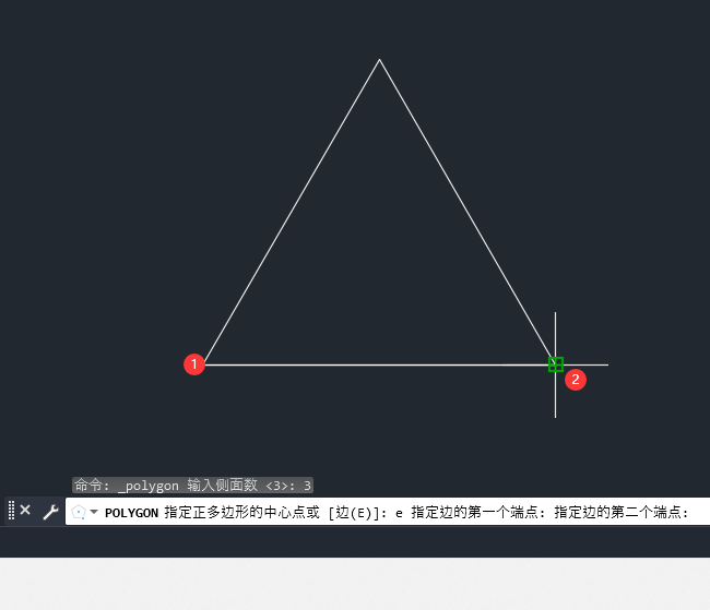 CAD2022畫邊長(zhǎng)為100的正三角形第6步