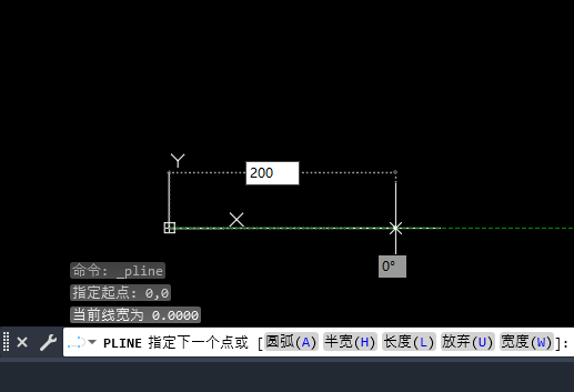 CAD2023多段線模式里面怎么直線變成圓弧畫圖？第3步