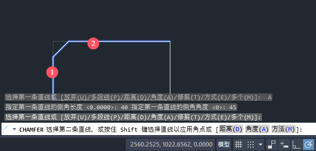 cad怎么倒角45度?cad倒角45度的方法