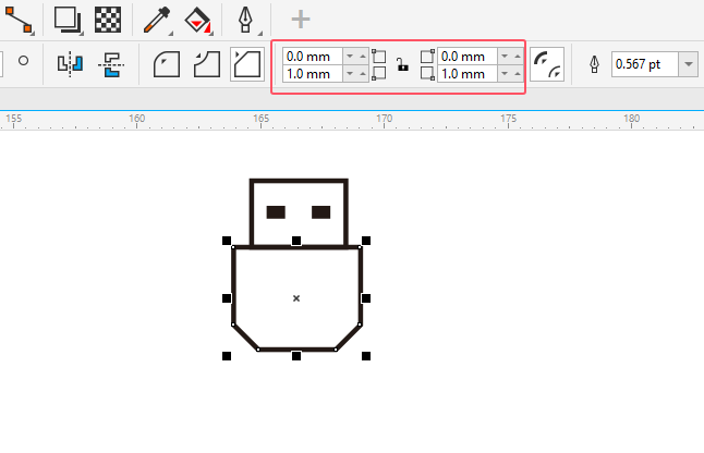 CorelDRAW2020繪制一個USB圖標的教程第4步